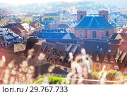 Belfort cityscape with Saint Christophe Cathedral. Стоковое фото, фотограф Сергей Новиков / Фотобанк Лори