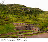 Exterior view to archaeological site of Tambomachay, Cuzco, Peru (2018 год). Стоковое фото, фотограф Сергей Майоров / Фотобанк Лори