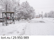 Заснеженные улицы Москвы во время снегопада 13 февраля 2019 года. Редакционное фото, фотограф Анастасия Мелешкина / Фотобанк Лори