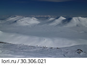 Плато Путорана, полуостров Таймыр. Зимний пейзаж. В 2010 году Плато Путорана было внесено во всемирное наследие ЮНЕСКО. Стоковое фото, фотограф Ирина Рябинина / Фотобанк Лори