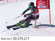 Горнолыжница Шканова Мария (Беларусь). Чемпионат России по горнолыжному спорту, параллельный слалом (2019 год). Редакционное фото, фотограф А. А. Пирагис / Фотобанк Лори