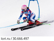 Горнолыжница Гирина Виталина Владимировна (Московская область). Кубок России по горнолыжному спорту, слалом-гигант (2019 год). Редакционное фото, фотограф А. А. Пирагис / Фотобанк Лори
