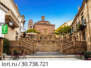 The Spanish village in Barcelona is an open-air Museum. Catalonia, Spain (2018 год). Редакционное фото, фотограф Наталья Волкова / Фотобанк Лори