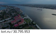 Астраханский Кремль, Волга. Съёмки с коптера (2016 год). Стоковое видео, видеограф Евгений Ковалев / Фотобанк Лори