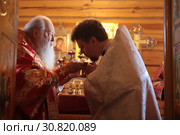 Священническая хиротоня, деревня Бушарино (2019 год). Редакционное фото, фотограф Дмитрий Неумоин / Фотобанк Лори