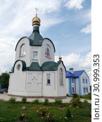 Церковь Ксении Петербугской в подмосковной деревне Артемово (2019 год). Редакционное фото, фотограф Максим Гулячик / Фотобанк Лори