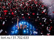 Лидер рок-группы "Ночные снайперы", российская певица Диана  Арбенина во время выступления на главной сцене юбилейного рок-фестиваля "Нашествие. Двадцать лет", Россия (2019 год). Редакционное фото, фотограф Николай Винокуров / Фотобанк Лори