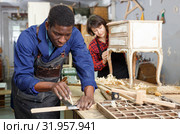 Portrait of male and female restorers. Стоковое фото, фотограф Яков Филимонов / Фотобанк Лори