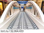 Макет арок Крымского моста через Керченский пролив. Интерактивная выставка «Крымский мост», ГУМ, Москва. Август, 2019. Редакционное фото, фотограф Владимир Сергеев / Фотобанк Лори