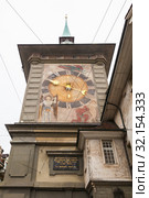 Zytglogge clock tower, upper part (2017 год). Редакционное фото, фотограф EugeneSergeev / Фотобанк Лори