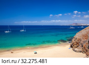 Пейзажи острова Лансароте, пляжи Playas de Papagayo (2019 год). Стоковое фото, фотограф Tamara Kulikova / Фотобанк Лори