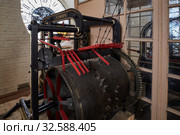 Part of the ancient mechanism of the big clock on the tower made by the Russian company Frederick Winter (2017 год). Редакционное фото, фотограф Олег Белов / Фотобанк Лори