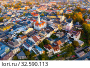 Aerial cityscape of Sumperk (2019 год). Стоковое фото, фотограф Яков Филимонов / Фотобанк Лори