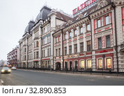 Ancient houses in center of Kazan, Russia (2018 год). Редакционное фото, фотограф Юлия Бабкина / Фотобанк Лори