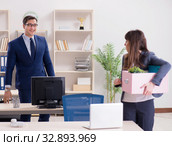 Person being fired from his work. Стоковое фото, фотограф Elnur / Фотобанк Лори