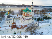 Храмы Толгского монастыря январским утром. Ярославль, Золотое кольцо России (2020 год). Стоковое фото, фотограф Виктор Карасев / Фотобанк Лори