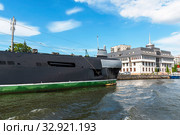 Подводная лодка Б-413 проекта 641. Гидроакустическая антенна. Музей мирового океана. Филиал ФГБУ "АМП Балтийского моря". Калининград (2018 год). Редакционное фото, фотограф Александр Щепин / Фотобанк Лори