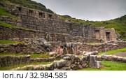 Exterior view to archaeological site of Tambomachay, Cuzco, Peru (2018 год). Стоковое фото, фотограф Сергей Майоров / Фотобанк Лори