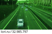 Camera monitors cars on the highway and identifies tracking data. Стоковое видео, видеограф Dzmitry Astapkovich / Фотобанк Лори