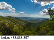 View from Olymbos, the highest peak of the island of Cyprus. (2019 год). Стоковое фото, фотограф Володина Ольга / Фотобанк Лори