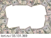 Рамка из 50-долларовых купюр, изолировано на белом фоне. Стоковое фото, фотограф Игорь Долгов / Фотобанк Лори