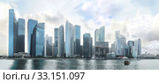 Panorama of Singapore Downtown. Стоковое фото, фотограф Ivan Tykhyi / PantherMedia / Фотобанк Лори
