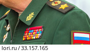 Russia, Samara, June 2019: uniform of Marshal of Russia Deputy Minister of Defense of the Army General Pankov. Редакционное фото, фотограф Акиньшин Владимир / Фотобанк Лори
