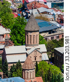 Armenian Apostolic Church Norashen in Tbilisi Old town.  Georgia. Редакционное фото, фотограф Николай Коржов / Фотобанк Лори