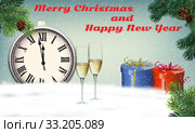 New year greeting background. Стоковое фото, фотограф Andrey Lipinskiy / PantherMedia / Фотобанк Лори