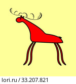 Red deer or moose ethnic ornament. Стоковое фото, фотограф Elena Kozyreva / PantherMedia / Фотобанк Лори