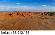 Bayanzag flaming cliffs in Mongolia. Стоковое фото, фотограф Михаил Коханчиков / Фотобанк Лори