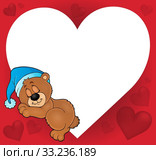 Bear with heart theme image 2. Стоковое фото, фотограф Klara Viskova / PantherMedia / Фотобанк Лори