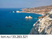 Petra of Romiou coast of the island as seen from the cliff viewpoint. Kouklia. Cyprus (2018 год). Стоковое фото, фотограф Сергей Пристяжнюк (Serg Zastavkin) / Фотобанк Лори