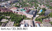 Aerial view of Yegoryevsk - Russian town and administrative center in sunny spring day (2019 год). Стоковое видео, видеограф Яков Филимонов / Фотобанк Лори