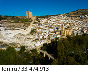 Aerial view of Alcala del Jucar, Spain (2019 год). Стоковое фото, фотограф Яков Филимонов / Фотобанк Лори