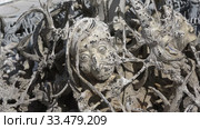 Голова демона в оформлении Белого храма (Wat Rong Khun). Чианг Рай, Таиланд (2018 год). Редакционное видео, видеограф Виктор Карасев / Фотобанк Лори