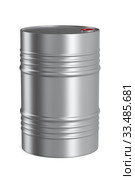 metallic barrel on white background. Isolated 3D illustration. Стоковая иллюстрация, иллюстратор Ильин Сергей / Фотобанк Лори