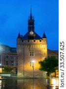 Night view of Donjon du Capitole, Toulouse (2017 год). Стоковое фото, фотограф Яков Филимонов / Фотобанк Лори
