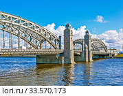 Мост Большеохтинский (Императора Петра Великого). Санкт-Петербург (2020 год). Стоковое фото, фотограф Сергей Афанасьев / Фотобанк Лори