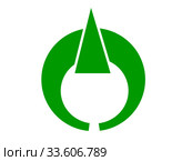 Флаг поселка Огуни. Япония. Стоковая иллюстрация, иллюстратор Владимир Макеев / Фотобанк Лори