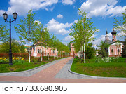 Донской монастырь в Москве солнечным весенним днем (2019 год). Стоковое фото, фотограф Natalia Sidorova / Фотобанк Лори