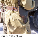 Vintage leather holster on the belt. Стоковое фото, фотограф FotograFF / Фотобанк Лори