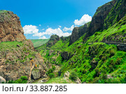Picturesque canyon in the beautiful mountains of Georgia on a sunny summer day landscape. Стоковое фото, фотограф Константин Лабунский / Фотобанк Лори