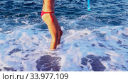 Sea girl legs fins and buttock trying go in water. Стоковая анимация, аниматор Gennadiy Poznyakov / Фотобанк Лори