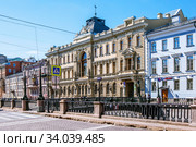 Дом Первого Общества взаимного кредита. Набережная канала Грибоедова, 13. Санкт-Петербург (2020 год). Редакционное фото, фотограф Сергей Афанасьев / Фотобанк Лори
