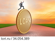 Businessman in debt and loan concept. Стоковое фото, фотограф Elnur / Фотобанк Лори