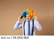 Businessman respond to numerous phone calls. Стоковое фото, фотограф Nataliia Zhekova / Фотобанк Лори