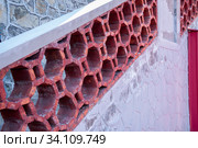 Fragment of brickwork on the stairs of a Taoist temple (2019 год). Стоковое фото, фотограф Катерина Белякина / Фотобанк Лори