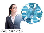 Businesswoman in safety culture concept. Стоковое фото, фотограф Elnur / Фотобанк Лори