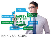 Businessman in safety culture concept. Стоковое фото, фотограф Elnur / Фотобанк Лори